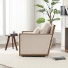 MAYEERTY Corduroy 360° Swivel Barrel Chair in Dark Gray for Living Room/Bedroom/Office - 3 of 4