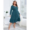 WhizMax Women's Classic Ribbed Knit Sweater Dress Plus Size Stretchy Comfy Casual Fall Dress - 3 of 4