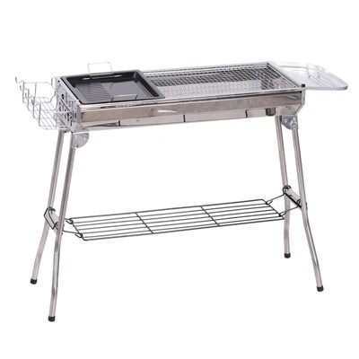 Outsunny 41" Portable Folding Stainless Steel Charcoal BBQ Grill