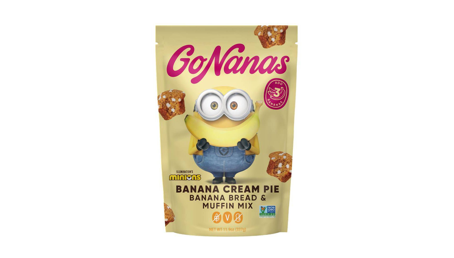 GoNanas Minions Banana Cream Pie Banana Bread and Muffin Mix - 11.9oz