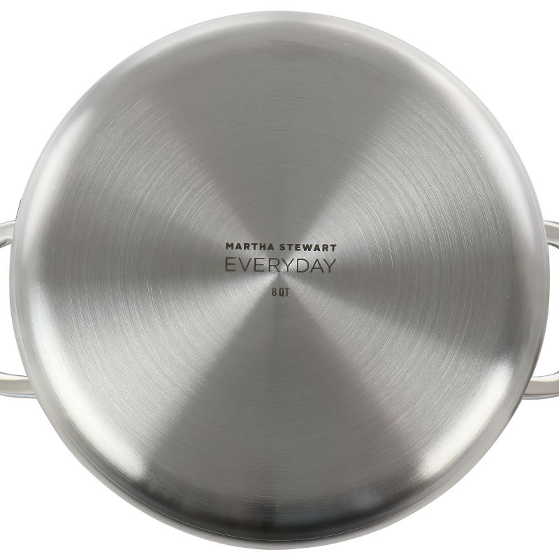 Martha Stewart Everday Midvale 8 Quart Stainless Steel Stock Pot with Lid, 3 of 7