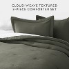 Cloud Weave Textured Comforter Set, Plush All-Season Down Alternative, Ultra Soft, 3-Piece Set - Becky Cameron - 3 of 4