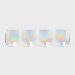 4pk 14 fl oz Stemless Wine Iridescent - Sun Squad™ - 1 of 2