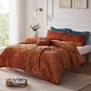Gulches Twin Twin XL Rust Velvet 3 Piece Duvet Cover Set with Pillow - 2 of 4