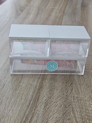 Martha Stewart 3pc Plastic Storage Organizer Bins Clear With Light ...