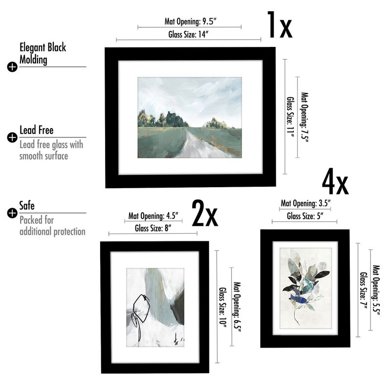 (Set of 7) Framed Art Sets Hazy Horizons  PI Creative- Americanflat, 3 of 6