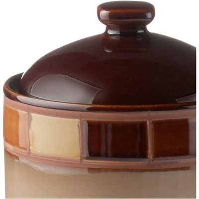 Gibson Elite Beige and Brown Ceramic Canister Set