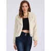 Seta T Women's Fashion Long Sleeve Faux Fur Fluffy Notch Lapel Jacket - 4 of 4