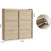 Acekool Shoe Storage Cabinet with Flip Drawers and Side Door, Hidden Organizer Shoe Rack, Natural Wood - 2 of 4