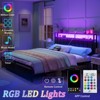 AMERLIFE LED Bed Frame with Drawers, 2-Tier Storage and Charging Station - 2 of 4