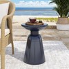 XINGHANZHENXUAN Modern Outdoor Metal End Table, Iron Side Table, Round Accent Table for Patio, Balcony, Living Room - 3 of 4