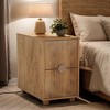 Hommoo 2-Drawer Narrow End Table with Gold Metal Handle, Modern Bedside Table - 3 of 4