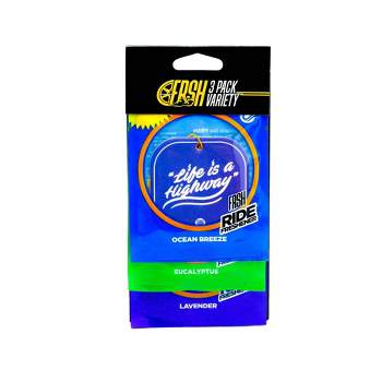Ride FRSH 3pk Variety Fresheners Teal Ocean Breeze/Eucalyptus/Lavender
