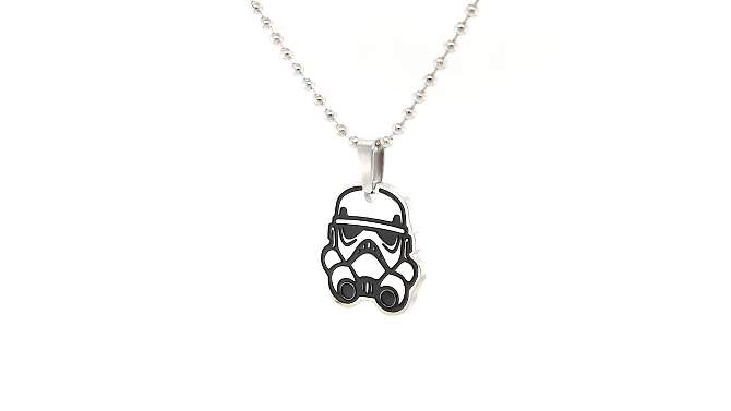 Men's Star Wars Stormtrooper Cut Out Stainless Steel Pendant (18"), 2 of 3, play video