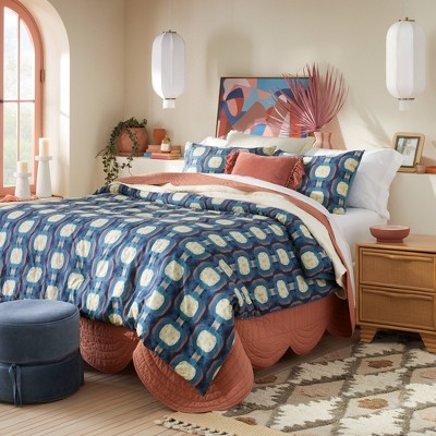 5pc Twin Extra Long Zanobi Bed in a Bag Comforter & Sheets Set Chain Print Indigo - Opalhouse™ designed with Jungalow™