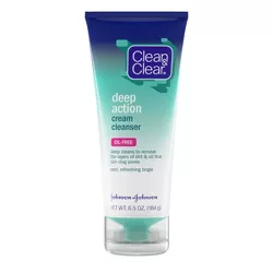 Clean & Clear Oil-Free Deep Action Cream Facial Cleanser - 6.5oz