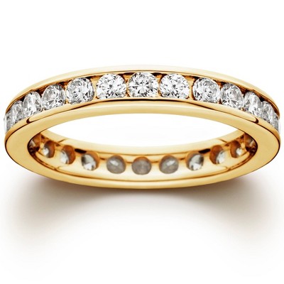 Pompeii3 1 1/2 CT Channel Set Eternity Diamond Ring 14K Yellow Gold