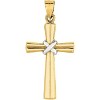 14k Yellow Gold 1.1" Knot-Tied Byzantine Two-Tone Cross Charm Pendant with optional Adjustable Chain Necklace - 4 of 4