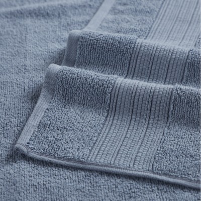 Denim Blue and White Cotton 6-Piece Quick Dry Towel Set