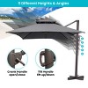 Pellebant Outdoor 13ft Patio Cantilever Umbrella Offset Double Top UV30+ High-strength Pole with 360°Rotation 5 Heights Adjustable Offset - 4 of 4