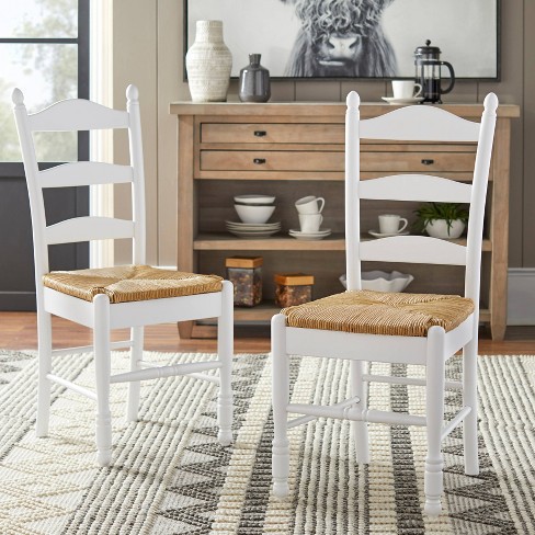 Ladder back chairs with rush online seats