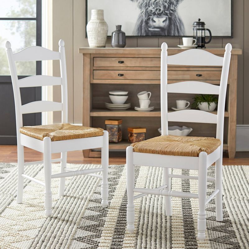 Set of 2 Ladder Back Dining Chairs - Buylateral, 1 of 5