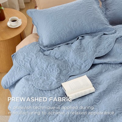 Комплект постельного белья Bedsure Queen из 3 предметов, стёганый, Mineral Blue — фото 3
