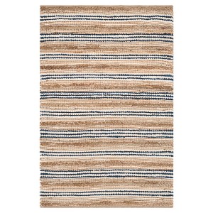 Natural/Blue Stripes Woven Accent Rug - (3