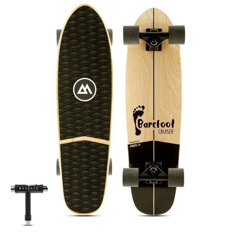 Magneto Boards 27.5&#34; Barefoot Cruiser Skateboard - Black/Brown, 1 of 9