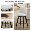 25" Swivel Bar Stools Set of 2,Modern Linen Upholstered Counter Height with Button Tufted Back for Kitchen Island-Baofuwish - 3 of 4