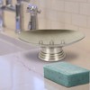 Dual Ridge Collection Soap Dish Holder - Nu Steel: Metallic Pewter Bathroom Accessory, Spot Clean - 3 of 4