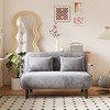TiramisuBest Convertible Folding Sofa Chair Bed with Adjustable Backrest, Linen Upholstery, Metal Frame, Pillow, for Small Spaces & Dorms – Blue - 2 of 4