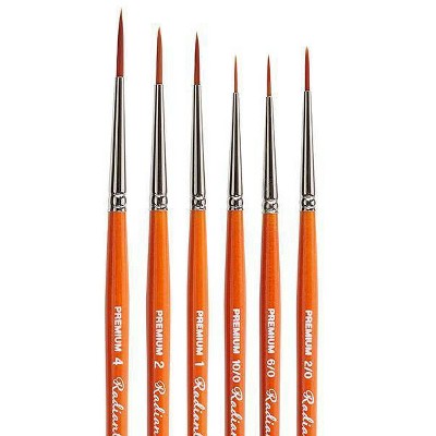 Kingart 6ct Radiant Liner Brush Set
