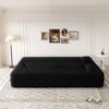 MYINDA Modern Floor Sofa,Convertible Teddy Fabric  Sleeper Sofa Bed,15" Full Size Folding Mattress for Living Room,Guest Bed - 4 of 4