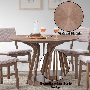 Sapphtopaz Round Dining Table Kitchen Table Wooden Dining Table for 4 with Sturdy Pedestal - 1 of 4
