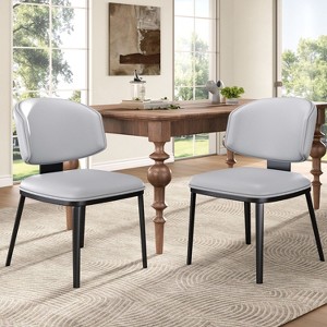 NicBex Modern Upholstered Armless Set of 2 Dining Chairs with Metal Legs,Minimalist Small Office Chairs,Living Room Accent Chairs - 1 of 4