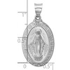 Black Bow Jewelry 14k White Gold Hollow Oval Miraculous Medal Pendant - 4 of 4