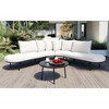 APRILSOUL Patio Half-Moon Outdoor Sofa Set & Coffee Table, 6-Person All-Weather Iron, Padded Seats,Backrest,Garden - 4 of 4