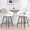 Bekrvio Swivel Counter Height Bar Stools Set of 2/4,26" Kitchen Bar Chairs w/Hollow Back,Faux Leather/Velvet Upholstered for Kitchen Island - 3 of 4