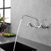 BWE Double-Handles Commercial Sink Faucet with 8" Swivel Spout Wall Mount Standard Kitchen Faucet - 3 of 4