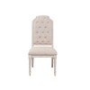 Fabric Armless Side Chair with Wooden Reeded-Tapered Legs and Antique Champagne Finish (Set of 2) - 4 of 4