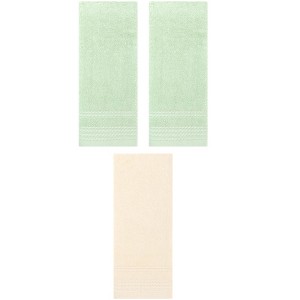 REGALWOVEN 3 Pack Solid Striped Soft Absorbent Bathroom Hand Towels for Hand, Face 14" x 30" - 1 of 4