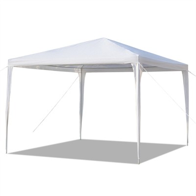 Racxily  White Party Canopy Tent w/5 Removable Sidewalls, 5-Sided Iron PE Cloth Spiral Pipe Pergola, for Weddings, Backyard Events
