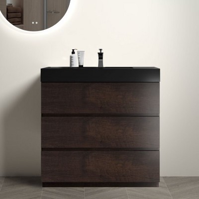 36" Bathroom Vanity With Sink, Freestanding Bathroom Vanity Sink Combo Storage Cabinet With Storage Drawer For Bathroom (Without Drain And Faucet)