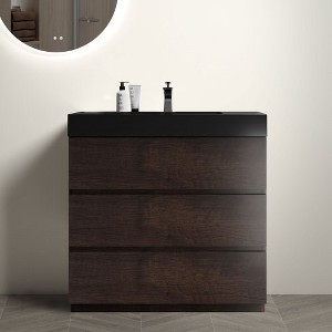 36" Bathroom Vanity With Sink, Freestanding Bathroom Vanity Sink Combo Storage Cabinet With Storage Drawer For Bathroom (Without Drain And Faucet) - 1 of 4