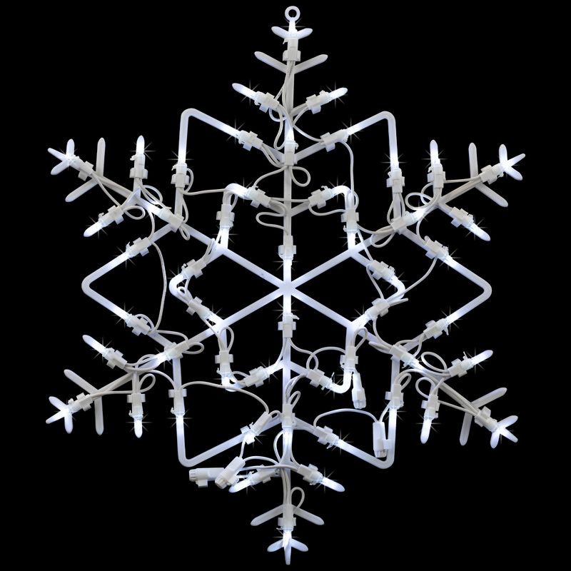Northlight 18" White LED Lighted Snowflake Christmas Window Silhouette, 1 of 6