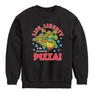 Boys' - Teenage Mutant Ninja Turtles - Life Liberty Pursuit Of Pizza Graphic Long Sleeve Fleece Sweatshirt - 1 of 4