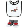 Hudson Baby Infant Girl Cotton Bib and Sock Set, Bonjour, One Size - 3 of 4