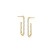 Ross-Simons 0.50 ct. t.w. Diamond Paper Clip Link J-Hoop Earrings in 14kt Yellow Gold - 4 of 4