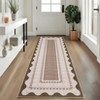 Modern Bordered Living Room Bedroom Rugs, Scalloped Washable Non Slip Dining Room Carpet, Accent Home Decor Rugs - 4 of 4